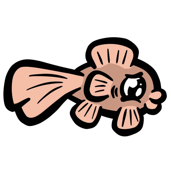 Cartoon Style Fish Goldfish Icon Logo Idea Fishing — Vetor de Stock