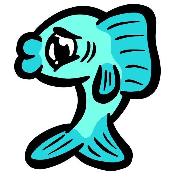 Cartoon Style Poisson Goldfish Icône Logo Idée Pour Pêche — Image vectorielle