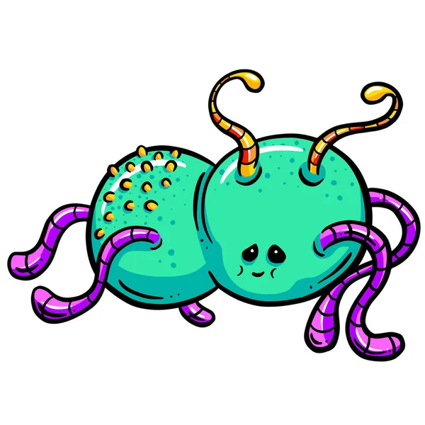 Silly Alien Monster Imaginary Character Cartoon Creature — Stockový vektor