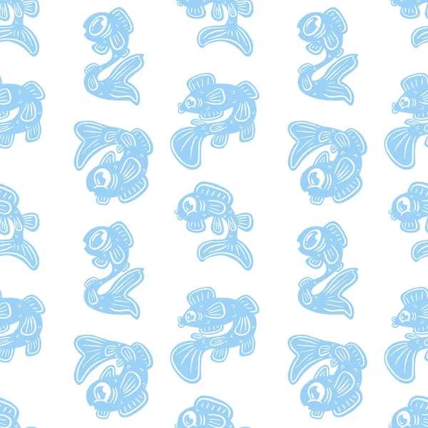 Aynı Şablonu Tekrarlayan Çizgi Film Balık ve Balık Resimleri