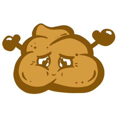 Çizgi film insan ya da köpek dışkısı karakter canlandırma vektörü