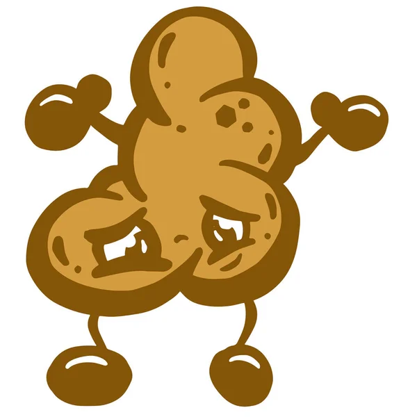 Cartoon Human Dog Poop Poo Character Illustration Vector — Vettoriale Stock