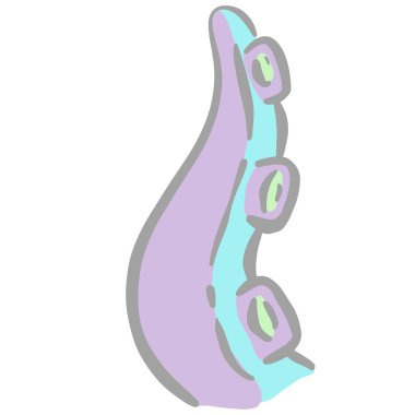 Octopus Tentacle Monster Cartoon Illustration for Logo Design in Vector