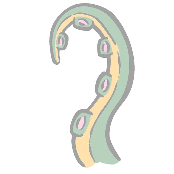 Octopus Tentacle Monster Cartoon Illustration Logo Design Vector — Stockvector