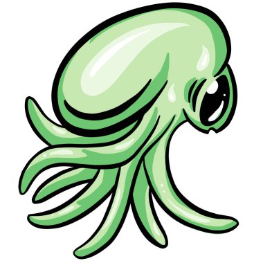 Ahtapot Kalamar Çizgi Filmi Maskot Logosu Karakteri