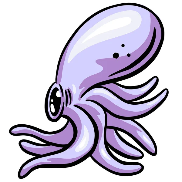 Octopus Squid Cartoon Mascot Logo Character Vector — 스톡 벡터