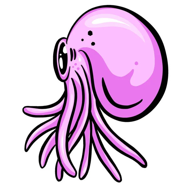 Χταπόδι Squid Cartoon Mascot Χαρακτήρα Λογότυπο Διάνυσμα — Διανυσματικό Αρχείο