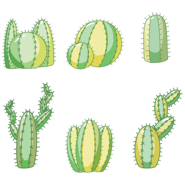 Line Art Style Cactus Oder Cacti Illustration Collection Für Logos — Stockvektor
