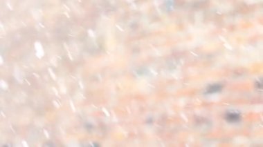 Falling snow background. Close up of falling snow flakes