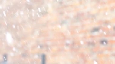 Slow Motion Detail of softly falling snowflakes.