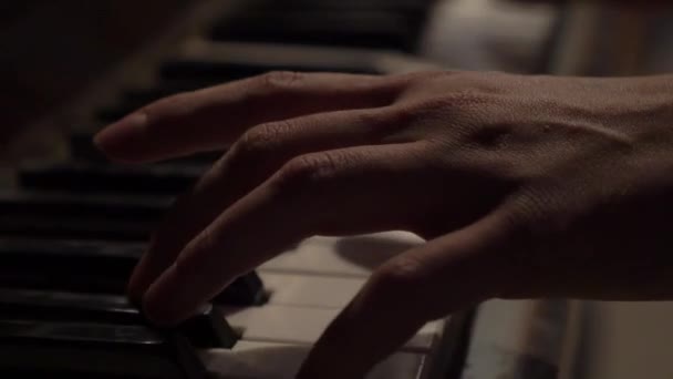 ピアノを弾いている若い女性の手を閉じる — ストック動画