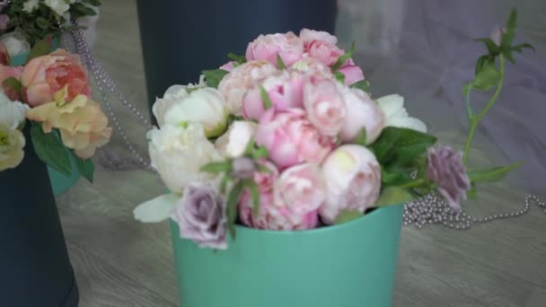 Прекрасний Букет Квітковому Магазині — стокове відео