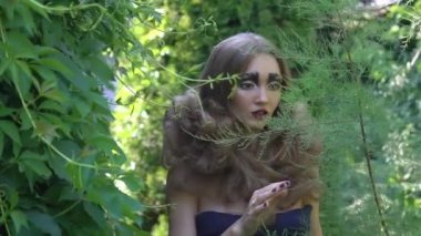 Slow Motion close up portrait of young beautiful girl
