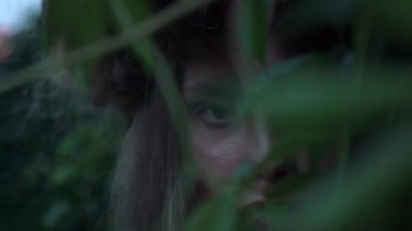 Slow Motion beautiful elf woman fabulous, fairy forest