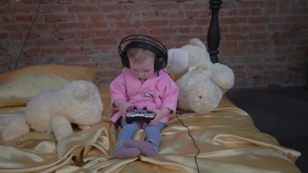 Kids Gaming Video Games Concept — Vídeo de Stock