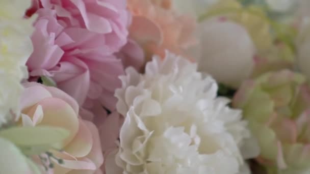 Bouquet Fleurs Blanches Sur Fond Blanc — Video
