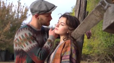 Slow Motion loving couple on ranch