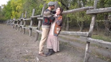 A loving couple on a date. Horseback riding.