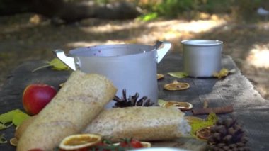 Slow Motion Tourist lunch in the forest.