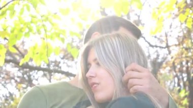 Nice Man Hugs His Beloved Woman. 