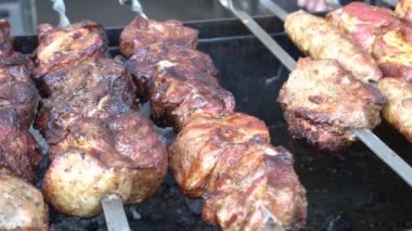 Slow Motion Shashlik - traditional Georgian barbecue