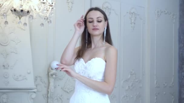 Beautiful Bride Wedding Dress — Stok Video