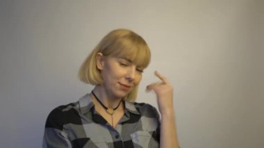 4k Attractive middle aged Caucasian woman flirting 