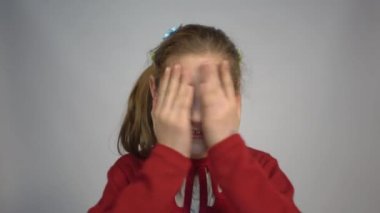 4k Crazy Funny Teen Making Faces and Squinting Eyes. Human emotions