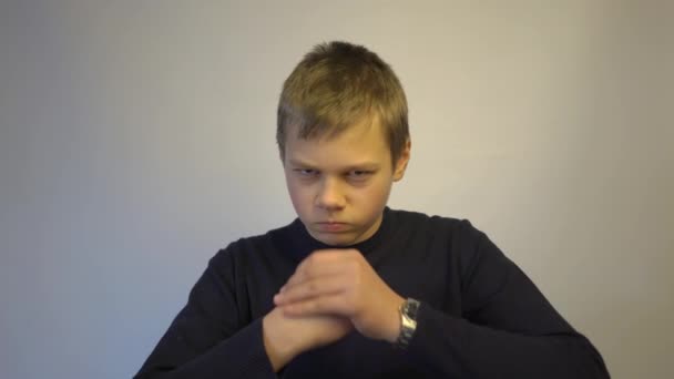 Angry Frustrated Young Guy Having Troubles Negative Emotions — ストック動画