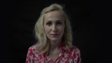 4k Young blonde woman hand on mouth telling secret rumor, whispering