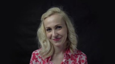 4k Portrait of positive person toothy smile look camera isolated 