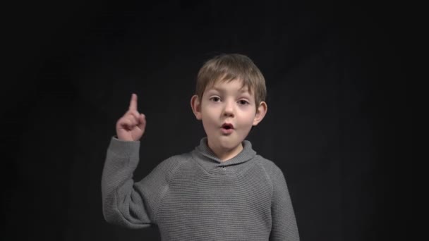 Boy Emotionally Points Gesture Idea — Video