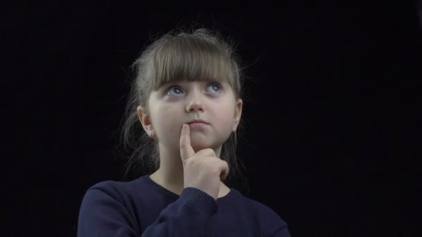 Slow Motion Thoughtful Girl Thinking Something While Standing — Stock videók