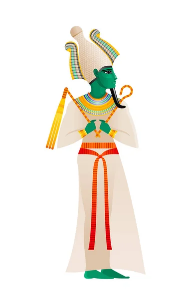 Antiguo Dios Egipcio Osiris Deity Señor Los Muertos Renacimiento Con — Vector de stock