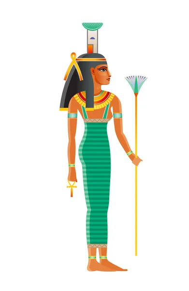 Nephthys Ancient Egyptian Goddess Daughter Nut Geb Isis Sister Seth — Stock Vector