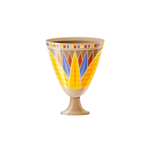 Egyptská Hliněná Amfora Váza Staré Geometrické Ornament Dekorace Starověkého Egyptského — Stockový vektor