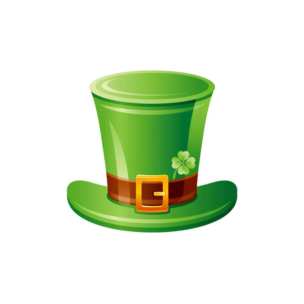 Chapeau Lutin Icône Vectorielle Saint Patrick Chapeau Lutin Vert Irlandais — Image vectorielle