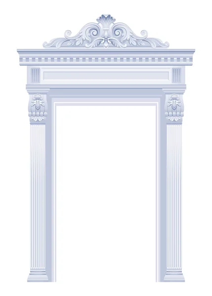 Arc Vectoriel Cadre Vintage Antique Portail Baroque Blanc Classique Architecture — Image vectorielle