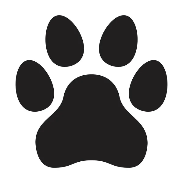 Pençe baskısı ikon vektörü kedi ve köpek ayak izi sembolü bir kabartma resimde siyah izole edilmiş.