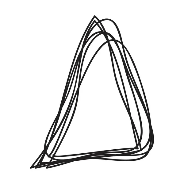 Handgezeichnetes Dreieck Doodle Skizze Kritzelelement Bleistift Art Design Umriss Strich — Stockvektor