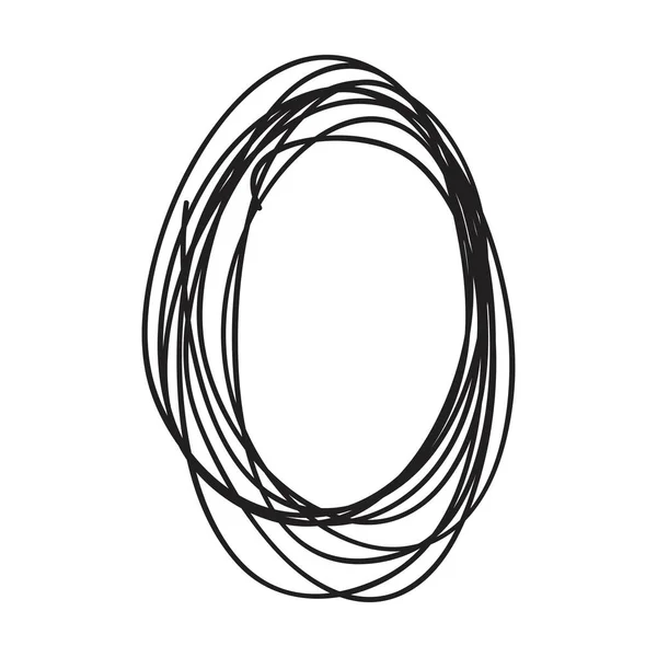Çizimi Oval Şekil Karalama Karalama Elementi Kalem Tasarımı Çizim Ana — Stok Vektör