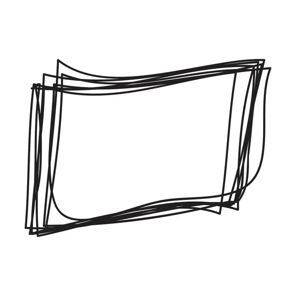 Hand Drawn Parallelogram Doodle Sketch Scribble Element Pencil Art Design — Stock Vector