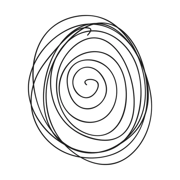 Hand Drawn Spiral Doodle Sketch Scribble Element Pencil Art Design — Stock Vector