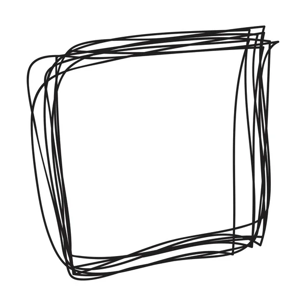 Hand Drawn Square Doodle Sketch Scribble Element Pencil Art Design — Stock Vector
