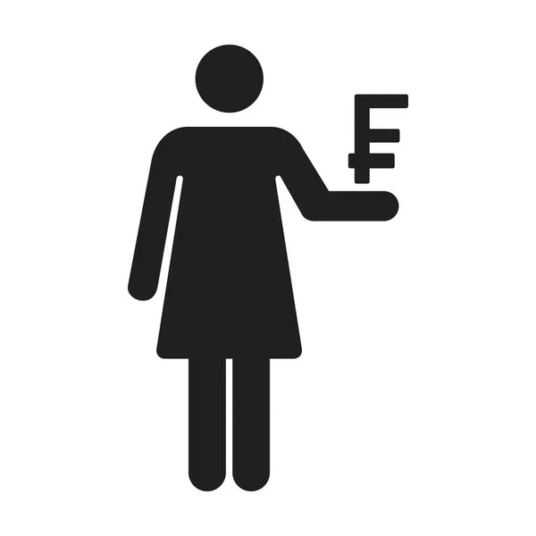 Frank Szwajcarski Znak Kobieta Ikona Wektor Symbol Waluty Dla Biznesu — Wektor stockowy