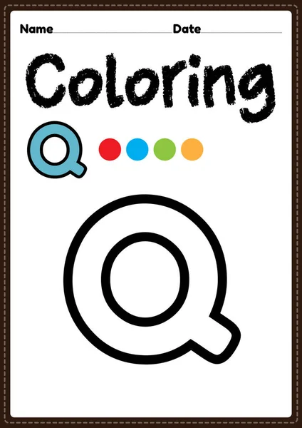 Letter Alphabet Coloring Page Preschool Kindergarten Montessori Kids Learn Practice — Stock Photo, Image