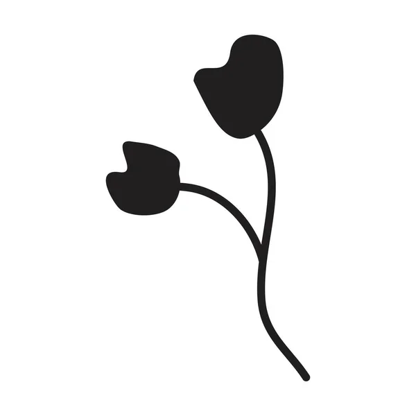 手描きの花の植物は 招待状 グリーティングカード ポスター ウェブ 印刷およびグリフイラストのフレームに設定されたアート要素を残します — ストックベクタ