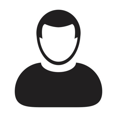 Avatar ikon vektörü erkek kullanıcı profil sembolü düz renk kabartma resim çizimi ile iş için