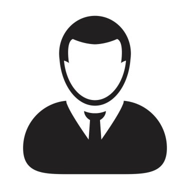 Yönetici ikon vektörü erkek kullanıcı profil avatar sembolü düz renk glyph pictogram işaret illüstrasyonu