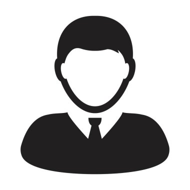 Büyük simge vektörü erkek kullanıcı profili avatar sembolü düz renk glyph pictogram işaret illüstrasyonu